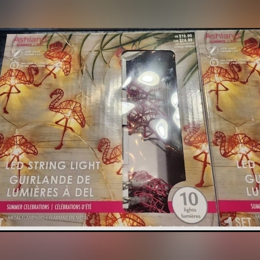New in box 2 set if flamingo  string lights